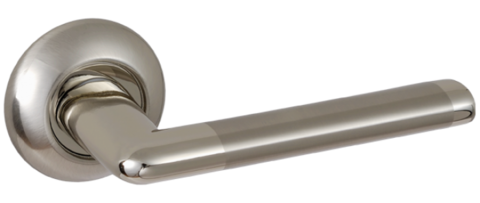 Ручка круг Пуэрто INAL 503-08 SN/NP, цвет никель матовый/никель блестящий (гарантия - 5 лет)