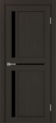 Дверь межкомнатная Оптима Порте Турин 523.221, цвет венге, экошпон, стекло лакобель черное